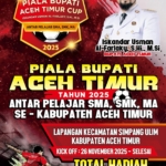 16 Tim SMA Sederajat Siap Berlaga di Piala Bupati Aceh Timur 2025