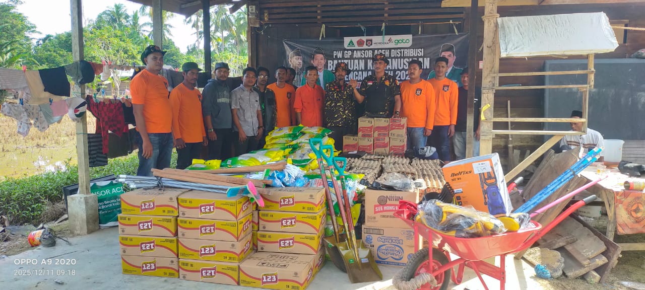 GP Ansor Serahkan Bantuan Logistik untuk Warga Terdampak Di Aceh Timur