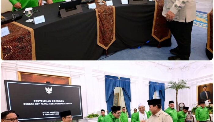 Presiden Prabowo Subianto menerima jajaran DPP Partai Kebangkitan Bangsa (PKB) di Istana Merdeka 