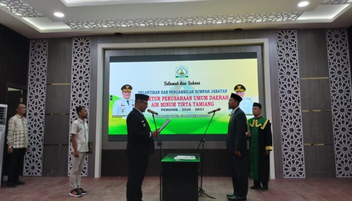 Direktur PDAM Tirta Tamiang 2026-2031 Resmi Dilantik Bupati Armia Fahmi