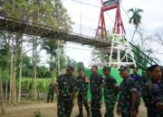 Tinjau Jembatan GPG, Tim Was Itjenad Mabes TNI Didampingi Dandim 0117/Atam