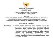 MTD Diperpanjang Pemkab Aceh Tamiang, Fokus P3W