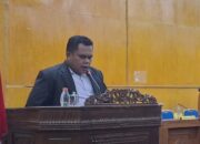 Sadikin, Anggota DPRK Aceh Tamiang Bacakan Laporan Hasil Pansus LKPJ 2025