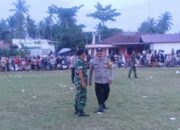 Pengamanan Turnamen Bola Kaki HUT-RI ke 81, Anggota Koramil 03/Srw Aktif Dilapangan