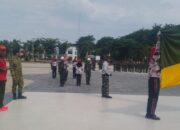 Dandim 0117/Atam Tinjau Latihan Paskibra di Lapangan Tribun Upacara Karang Baru